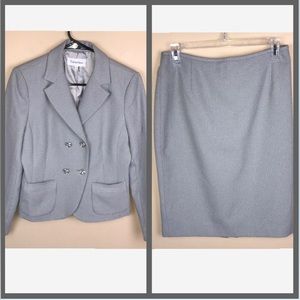 Calvin Klein Gray Blazer and Skirt Set